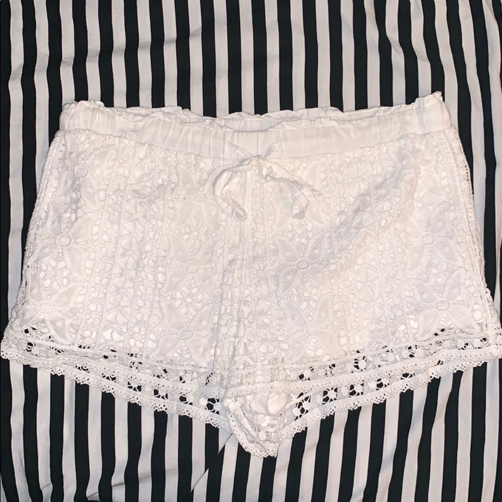 Top Shop White Lace Shorts